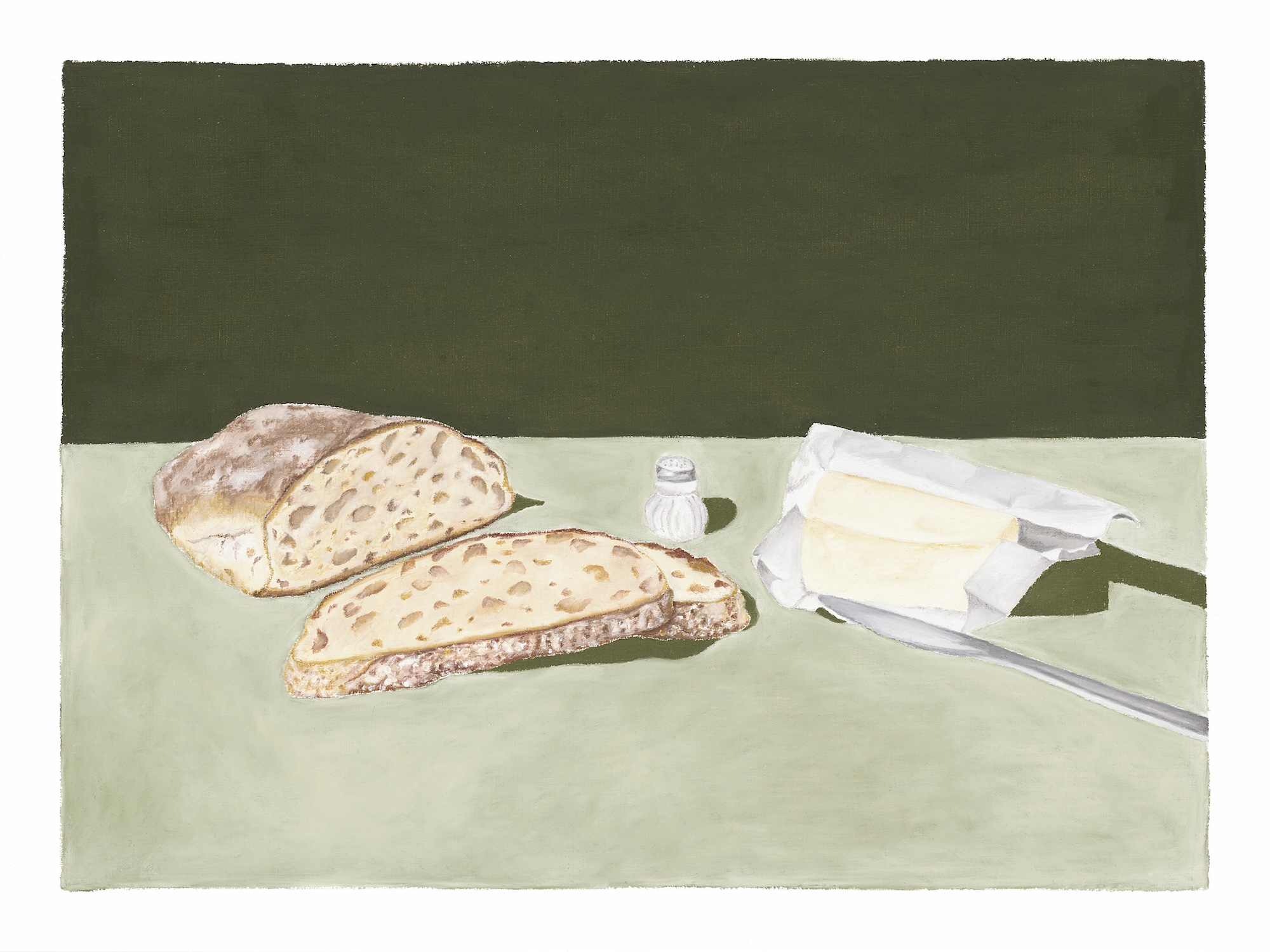 Ölpastellbild Abendbrot von Laura Nederkorn
