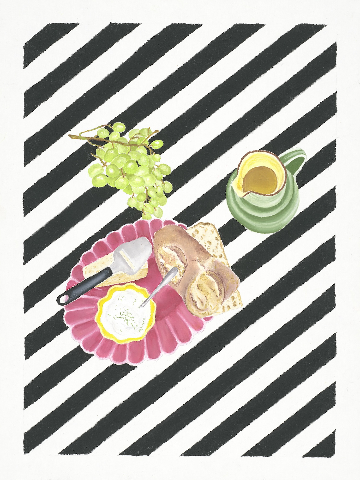 Ölpastellbild Picknick von Laura Nederkorn