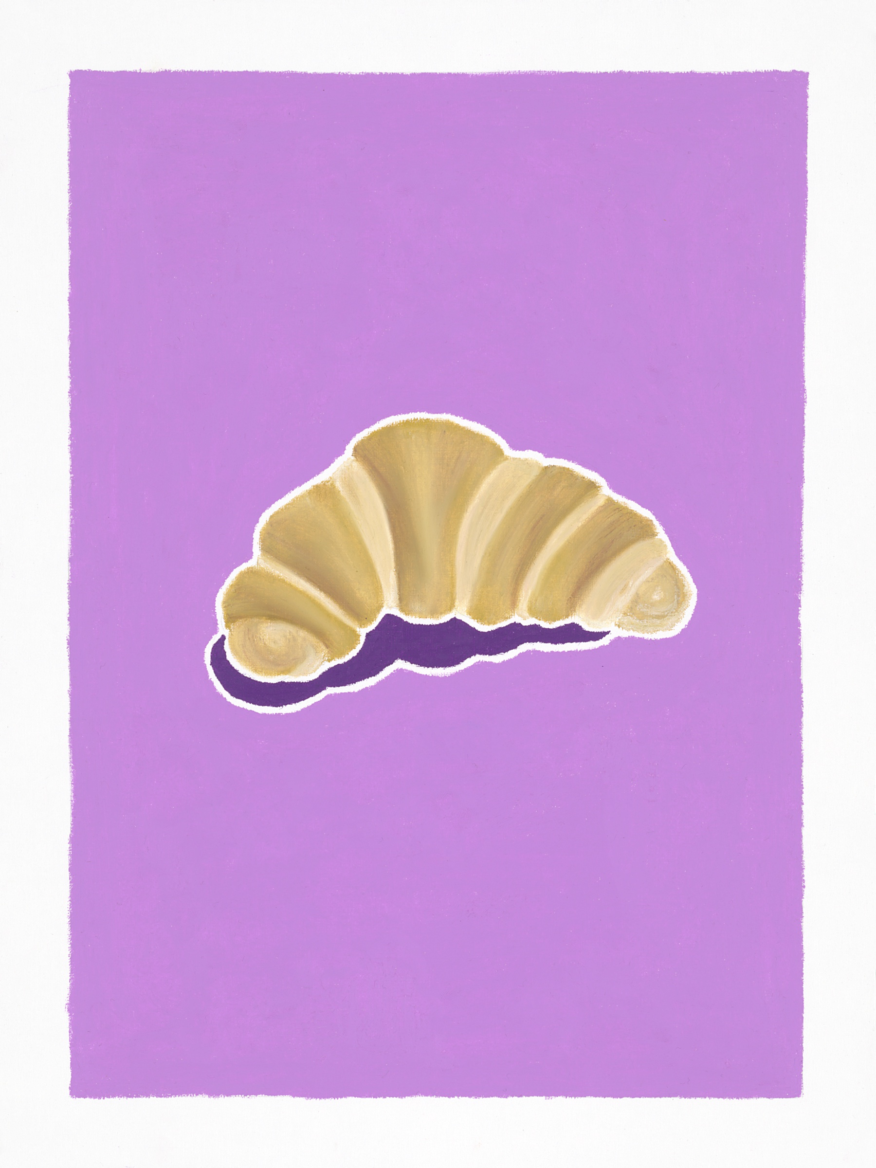 Ölpastellbild Croissant von Laura Nederkorn